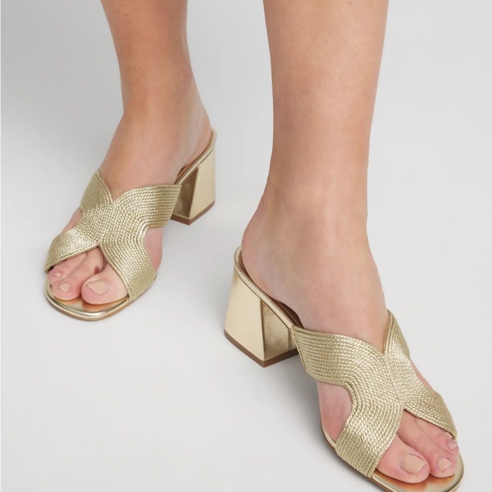 Chico’s Gold Verona Block Heels